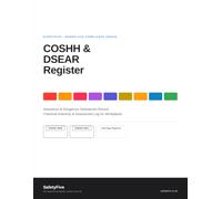 COSHH & DSEAR Register: Hazardous & Dangerous Substances Record | COSHH 2002 & DSEAR 2002 Aligned