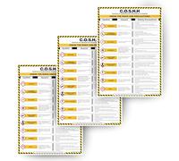 COSHH Poster - Pack Of 3 - A4 Laminated Sign - Health & Safety at Work Wall Chart - Hazard Symbols - Workplace Safety Sign - HSE Compliance Training Aid for UK Businesses