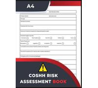 COSHH Risk Assessment Book: Control of Substances Hazardous to Health Log