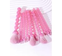 COSHINE Unique Diamond and Pearl Design Makeup Brush Set, 10pcs Cute and Full Complete Powder, Concealer, Blush, Eye Shadow Cosmetic Brushes Kit (PINK)