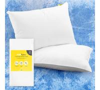 Cosi Home Cooling Pillow Cases (2 Pack) Q-Max 0.45, Double-Sided for Summer & Year-Round Use, Breathable Cool Silky Pillow Covers, Machine Washable - White