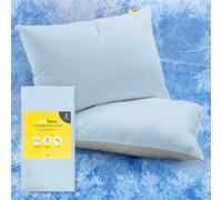 Cosi Home Cooling Pillow Cases (2 Pack) Q-Max 0.45, Double-Sided for Summer & Year-Round Use, Breathable Cool Silky Pillow Covers, Machine Washable - Blue