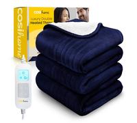 Cosi Home Double Fleece & Sherpa Electric Heated Throw - Navy