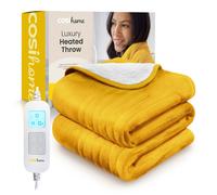 Cosi Home Double Fleece & Sherpa Electric Heated Throw in Mustard | Size: Single Cosi Home Mustard Single