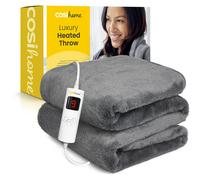 Cosi Home Luxury Faux Fur Electric Heated Throw - Grey