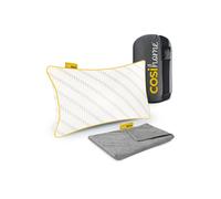 Cosi Home Travel Pillow with Cooling Bamboo Pillow Case 30 x 45 cm - Memory Foam Travel Pillow for Neck, Back & Lumbar Orthopedic Support - Temperature Regulating - With Waterproof Compact Carry Bag