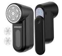 COSICOSY Lint Remover, Bobble Remover for Clothes, Fabric Shaver with 2-Speed Power Adjustment, Three 6-Leaf Blades Debobbler, Remove Clothes Fuzz, Lint Balls, Pills, Bobbles, Black