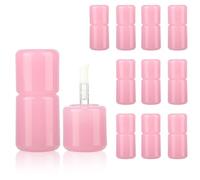 COSIDEA 10 pack 3.5ml Pink Round Empty lip gloss tubes chubby doe foot 0.12 OZ Cute lipgloss bottle with large wand applicator