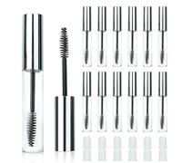 COSIDEA 12PCS Empty Silver 10ml mascara tubes with wand for caster oil eyelash growth serum tube container