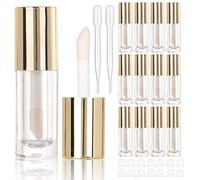 COSIDEA 14pcs Empty 6ml big brush Chunky lip gloss tubes for DIY lip gloss,Gold Large doe foot wand lipgloss containers