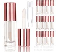 COSIDEA 14pcs Empty 6ml big brush Chunky lip gloss tubes for DIY lip gloss,Rose Gold Large doe foot wand l lipgloss containers