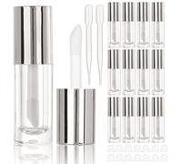 COSIDEA 14pcs Empty 6ml Big Brush Chunky Lip Gloss Tubes for DIY Lip Gloss, Silver Lipgloss Containers