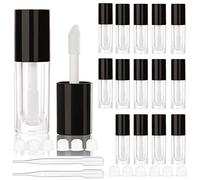 COSIDEA 14pcs Empty 6ml big brush lip gloss tubes for DIY lip gloss,black lipgloss containers