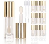 COSIDEA 14pcs Empty 6ml big doe foot wand Chunky lip gloss tubes for DIY lipgloss,Pink round lipgloss containers tubes with thick wand, Gold, D25*H86mm / D0.94*H3.46 inch, Simple" Or "Basic