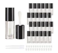 COSIDEA 14pcs Empty 6ml big doe foot wand Chunky lip gloss tubes for DIY lipgloss,Pink round lipgloss containers tubes with thick wand, Black