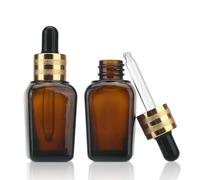 COSIDEA 16pcs Empty 25ml 0.83oz Square Amber glass dropper bottle for essential oil liquids travel bottles