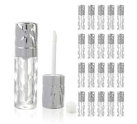 COSIDEA 16pcs Round 5ml 0.17oz silver Empty lip gloss tubes with wand prismatic Lipgloss tube containers for lip oil packing
