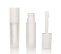 COSIDEA 24 pcs Empty 5ml big brush Frosted lip gloss tube White round lipgloss tubes container with big doe foot wand