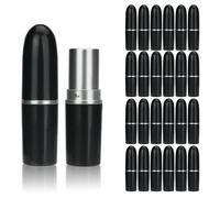 COSIDEA 25 PCS Empty Plastic Round Bullet lipstick tubes black lip stick tube packing 12.1mm Lip blam DIY container