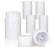 COSIDEA 4pcs White Round empty 50g / 1.67OZ deodorant containers Bottom Filling large twist up tubes for hair wax chapstick tube