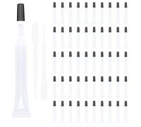 COSIDEA 50 PCS Empty Long Slim 15ml Squeeze Lip Gloss Tubes Refill Set, Black Lid, Clear, Rose Pink, Blue, Purple, White, Black, Gold, Silver