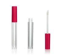 COSIDEA 50 pcs Empty Round Rose pink 1.5ml slim lip gloss tubes with wand lipgloss tube container bottles wholesale for small business