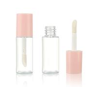 COSIDEA 50pcs 3ml mini lip gloss tubes Bulk Sample size Round Pink lipgloss cotainer pack bottles