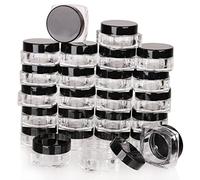 COSIDEA 50pcs Empty 5g Black mini Square jar plastic pot containers for makeup lip balm powder sample wholesale bulk cream jars
