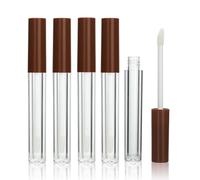 COSIDEA 50pcs Empty Round 1.5ml slim Brown lip gloss tubes with wand mini lipgloss tube containers wholesale