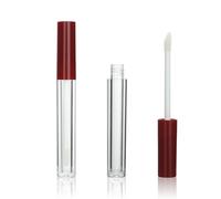 COSIDEA 50pcs Empty Round 1.5ml slim Dark red lip gloss tubes with wand mini small size lipgloss tube containers in bulk