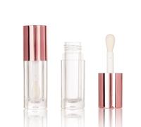 COSIDEA 50pcs Empty Round Silver 6ml big doe foot wand lip gloss tubes for DIY lipgloss lipgloss tube containers with thick wands, Rose Gold, Modern, Trendy Rose Gold