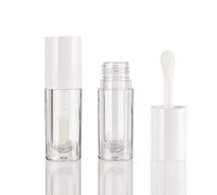 COSIDEA 50pcs Empty White 6ml big doe foot wand lip gloss tubes Round Chunky lipgloss tubes containers wholesale with thick large wand
