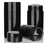COSIDEA 6pcs Black Round empty 75g / 2.5OZ deodorant containers Bottom Filling large twist up tubes for hair wax chapstick bottle