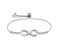 Cosie Lily Birthday Gifts Bracelet for Women,925 Sterling Silver White Gold Plated Love Heart Bracelet with Cubic Zirconia Friendship Bracelets, Jwellery Gift for Women Ladies Gifts