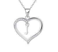 Cosie Lily Silver Necklaces for Women Heart Initial Necklace Sterling Silver Necklace Letter Necklace A Name Pendant Jewellery for Women,Initial Necklaces for Girls Gifts for Girls Birthday Presents