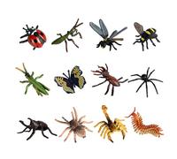 Cosiesnest 12-Piece Realistic Bug & Insect Figurine Set, Assorted Insect Models Educational Toys for Garden Diorama, Party Favours, Nature-Themed Birthday Gift