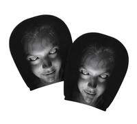 Cosiesnest 2-Pack Ghost Face Car Headrest Covers - Scary Printed Seat Dust Protectors, Soft Polyester Interior Accessories for Cars Interior Vehicle Truck SUV, Halloween Cars Decor (Style-01)