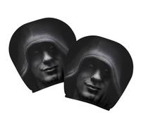Cosiesnest 2-Pack Ghost Face Car Headrest Covers - Scary Printed Seat Dust Protectors, Soft Polyester Interior Accessories for Cars Interior Vehicle Truck SUV, Halloween Cars Decor (Style-02)