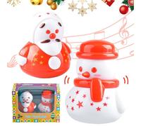 Cosiesnest 2 PCS Christmas Toys for 1-2 Year Olds - Snowman Tumbler Sound Toys With Built-in Bells for Kids 6 Months+