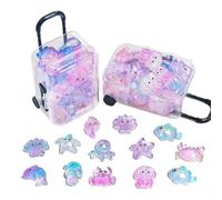 Cosiesnest 35 Pcs Mini Crystal Ocean Animals with 1 Pc Suitcase, Miniature Resin Animals Fish Tank Decorations for Fish Tank Decor, Fairy Garden & Diy Craft Accessories