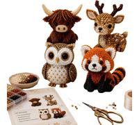 Cosiesnest 3D Beaded Animal Kit, Highland Cow DIY Bead Embroidery Set, Colourful Resin Beads & Beading Tools, Beginner Friendly Craft Kit, Creatively Beaded Animals Jewelry Art Craft Kits (Style-03)