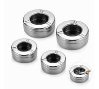 Cosiesnest 4Pcs Cigarette Ashtray, Round Windproof Stainless Steel Ashtray with Lid, Indoor Outdoor Ash Tray Set for Garden Patio Balcony Bar Home Office