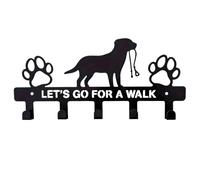 Cosiesnest Dog Key Holder for Wall, 5-Hook Black Metal Key Rack, Wall Mounted Key Hooks for Keys, Cute Dog Lead, Bags, Entryway & Home Organisation