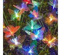 Cosiesnest Solar Lights Outdoor Butterfly Garden Solar Swaying Lights Waterproof, Solar Powered Garden Ornaments with Multi-Color LED, 2 Pack Outdoor Garden Lights for Patio Yard Pathway Decoration