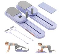 COSIEST Upgraded Split-Design Pilates Board, Foldable 2-in-1 Reformer for Solo & Partner Workouts, Full Body Home Gym Equipment for Core, Abs, Glutes, Strength Training with Resistance Bands & Roller