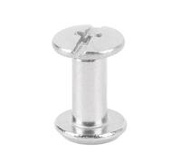 Cosiki 100 Sets Round Flat Screw Rivet Stainless Steel M2, Easy Quick Installation, High Strength, Anti Corrosive, Versatile Application, with 100 Pairs for Various Crafts, Repairing (3 * 6 * 6mm)