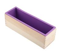 Cosiki 1200ML Purple Silicone Soap Mold Non- DIY Tool for Baking Cake Ice - Suitable for Handmade Soap Chocolate Jelly - Wooden Shell - FDA Certified