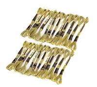 Cosiki 24Pcs Glossy Light Gold Embroidery Floss for Cross-Stitch Thread Sewing Sewers Crafters