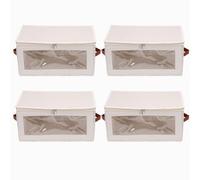 Cosiki 4 PCS Filament Storage Box with Clear Window for Organizing 24 Rolls of 3D Printer Filament At Home Office Beige Oxford Fabric