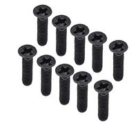 Cosiki 50Pcs Countersunk Cross Screws Black Galvanized Machine Screw Set for Precision Engineering A2-70 M3 Size (M3*10)